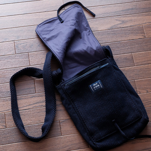 頭陀袋 縦型 藍染め(濃紺/dark indigo blue)二重刺地 日本製