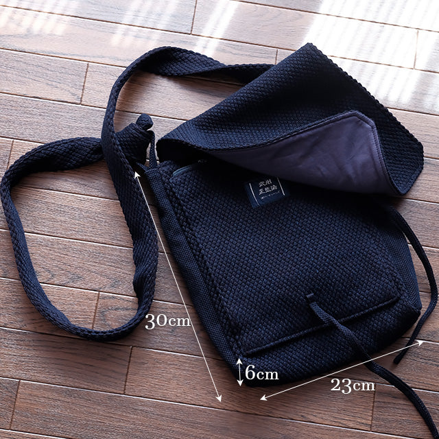 頭陀袋 縦型 藍染め(濃紺/dark indigo blue)二重刺地 日本製