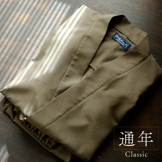 リネンライク イージーケア作務衣（カーキ / Khaki）